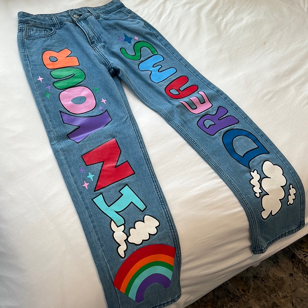 Popular Lonely Girl “In Your Dreams” Painted Jeans